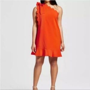 NWT  Victoria Beckham  Orange One Shoulder Dress Sz small